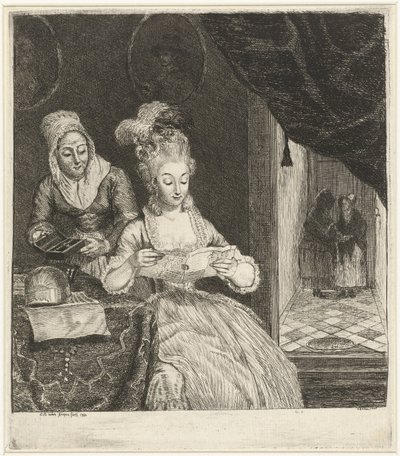 Young Woman Reading a Letter by Louis Bernard Coclers