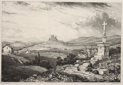 Larderole Castle, Auvergne by Louis Eugene Gabriel Isabey