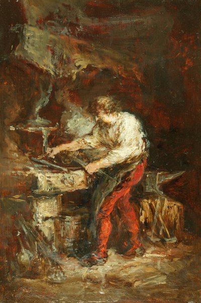 The Smithy by Louis Eugene Gabriel Isabey