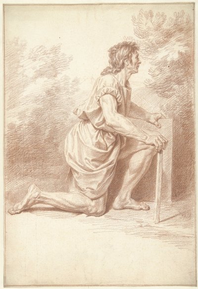 Kneeling Man, to the Right by Louis Fabritius Dubourg