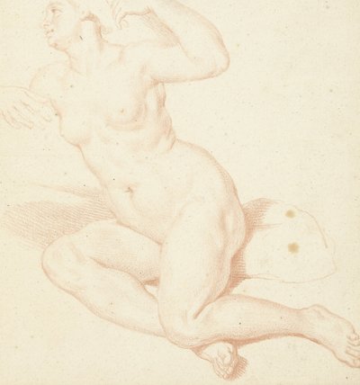 Study of a Seated Female Nude by Louis Fabritius Dubourg