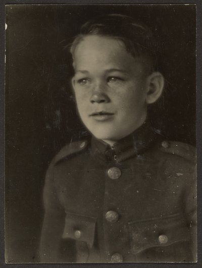Boy Dressed Up in Uniform by Louis Fleckenstein