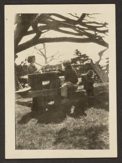 Children at a Picnic Table by Louis Fleckenstein