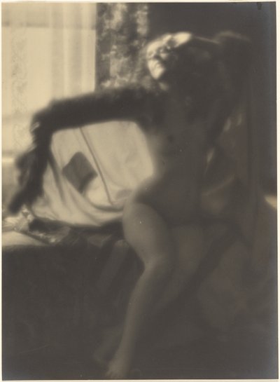 Female Nude Seated on Bed by Louis Fleckenstein