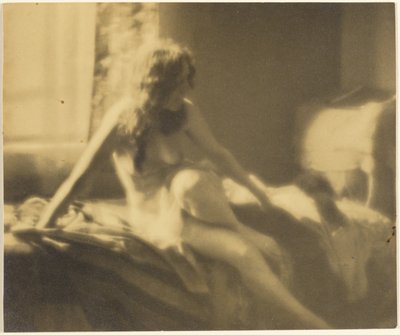 Half Nude Reclining on Bed by Louis Fleckenstein