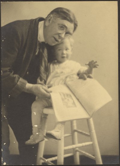 Portrait of Fleckenstein and Grandchild by Louis Fleckenstein
