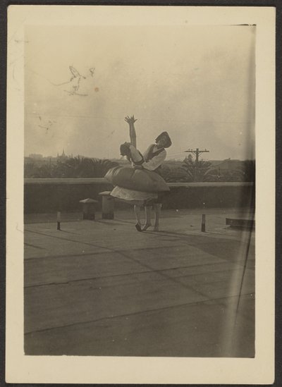 Two Dancers on Roof by Louis Fleckenstein