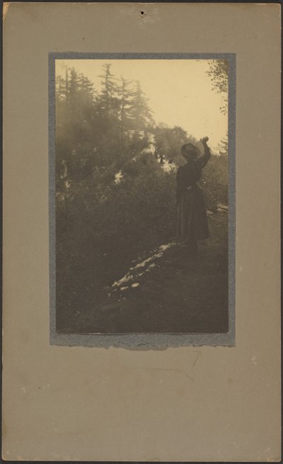Woman Waving in the Woods by Louis Fleckenstein