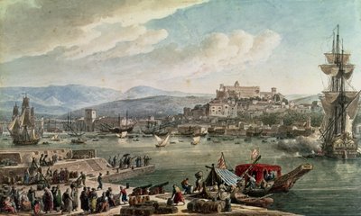 Trieste Harbour, 1802 by Louis Francois Cassas