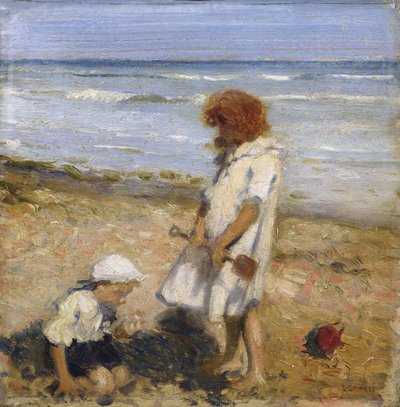 Playing on the Beach by Louis Ginnett