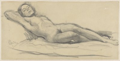 Reclining Female Nude by Louis Goudman