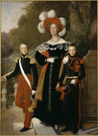 Queen Marie-Amélie with her Children by Louise Marie Jeanne Hersent