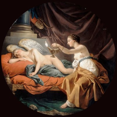 Psyche Surprising Sleeping Cupid by Louis Jean François Lagrenée
