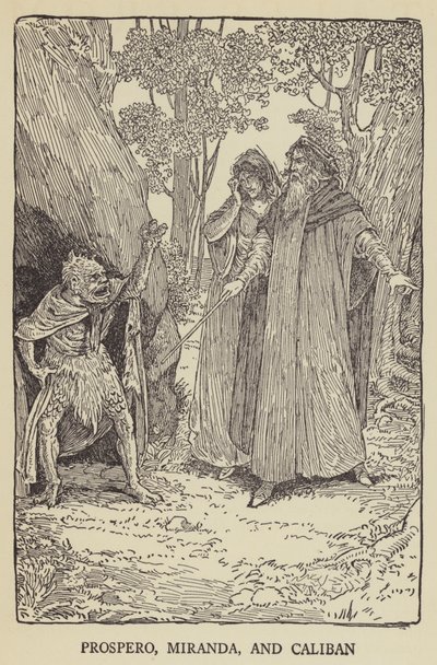 Prospero, Miranda, and Caliban by Louis John Rhead