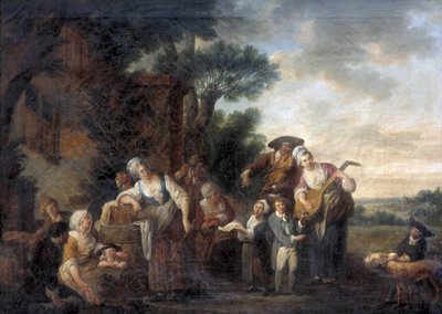 Street musicians by Louis Joseph (1731 98) Watteau