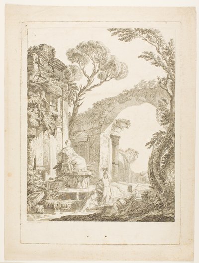 The Fountain in the Ruins by Louis Joseph Masquelier