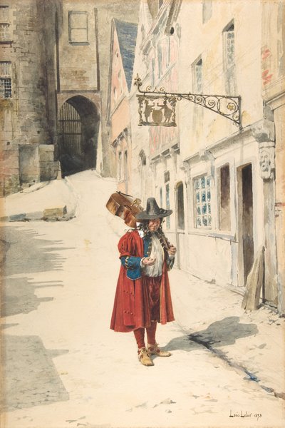 Wandering Minstrel, Old Nuremberg by Louis Leloir