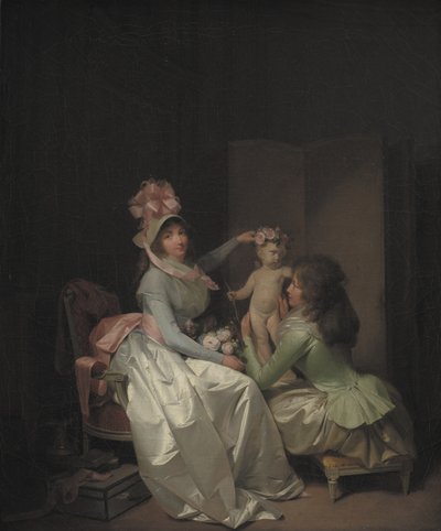 Garlanding the Statuette of Cupid by Louis Leopold Boilly
