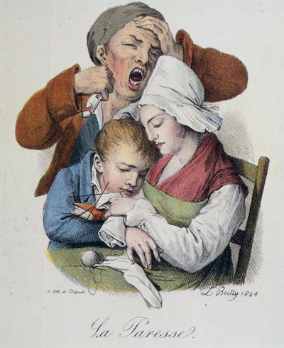 Seven Deadly Sins: Laziness by Boilly by Louis Leopold Boilly