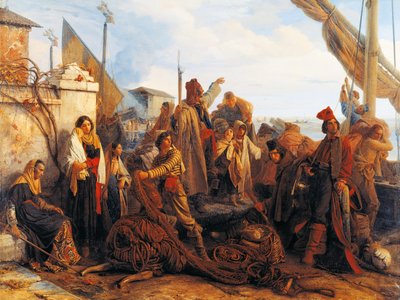 Fishermen departing on the Adriatic by Louis Leopold Robert
