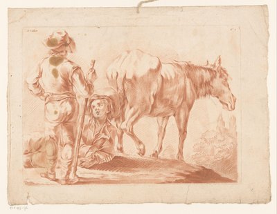 Two boys with a horse by Louis Marin Bonnet (possibly)