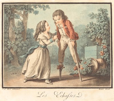The Stilts by Louis Marin Bonnet after Jean Baptiste Hüet, I