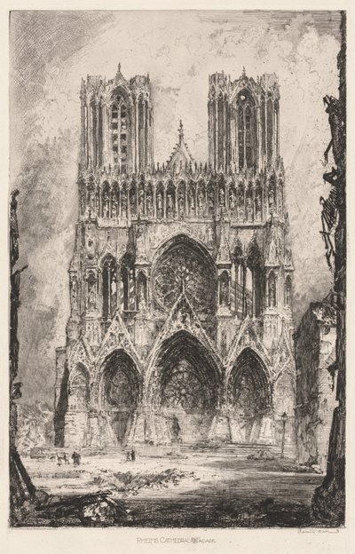 Rheims Cathedral, Facade by Louis Orr