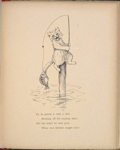 A Cat Fishing with a Rod by Louis Wain