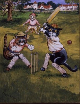 Cats Playing Cricket by Louis Wain