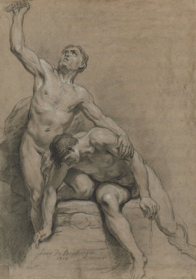 Two Male Nudes by Louis de Boullogne