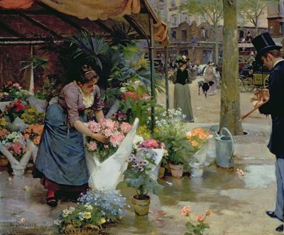 Flower Market in Paris by Louis de Schryver