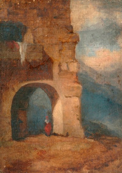 Italian Peasant in Stone Archway by Louisa Starr