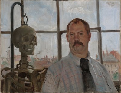 Self-Portrait with Skeleton by Lovis Corinth