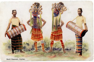 Devil Dancers, Ceylon, c.1900-20 by Ltd. Ceylon Plâté