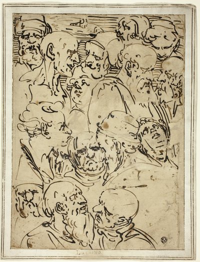 Sketches of Heads by Luca Cambiaso