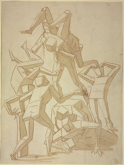 Tumbling Stereometric Figures (Copy) by Luca Cambiaso