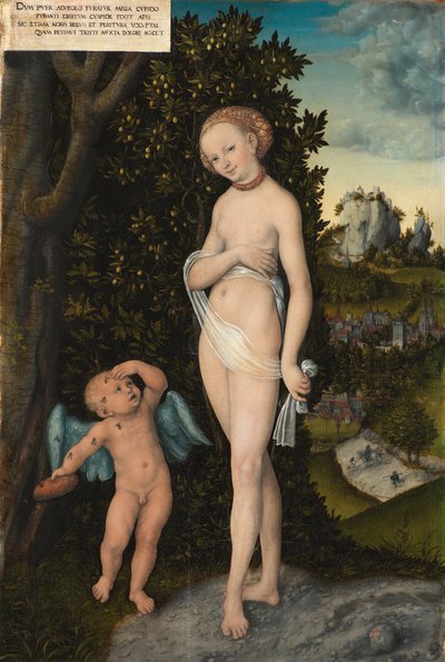 Venus with Cupid Stealing Honey by Lucas Cranach d.Æ.