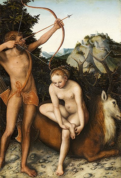 Apollo and Diana. Around 1530 by Lucas Cranach the Elder