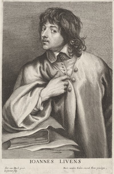 Jan Lievens by Lucas Emil Vorsterman after Sir Anthony van Dyck