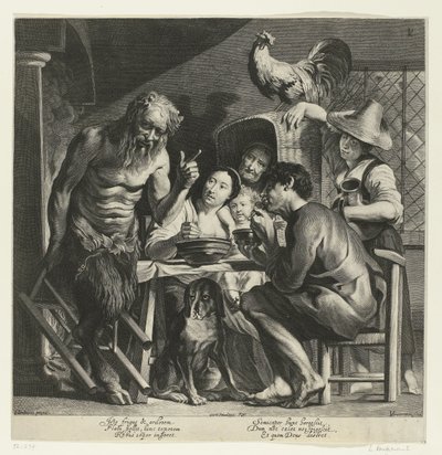 Satyr and the Farmer by Lucas Vorsterman (I)