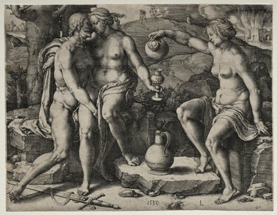 Lot and His Daughters, 1530 by Lucas van Leyden