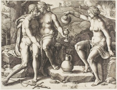 Lot and his Daughters by Lucas van Leyden