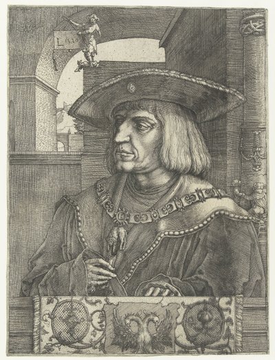 Portrait of Emperor Maximilian I by Lucas van Leyden