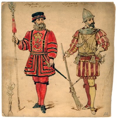Beefeater and Spanish soldier, 19th century by Lucien Besche