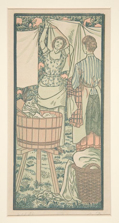 Hanging out the Wash by Lucien Pissarro