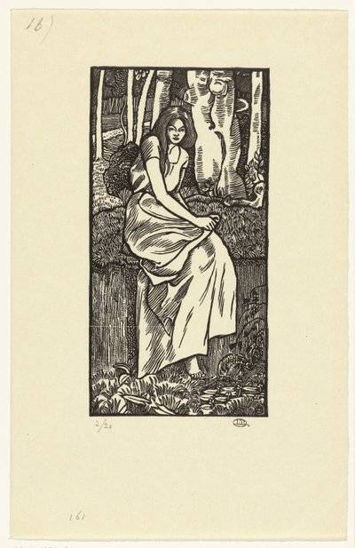 Woman in a Forest by Lucien Pissarro
