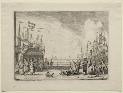Port at Amsterdam by Ludolf Backhuysen