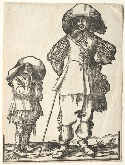 Standing Cavalier and Beggar Boy by Ludolph Büsinck