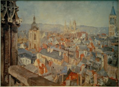 View Over the Rooftops of Rouen by Ludovic Piette