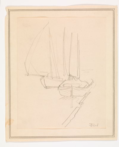 Sailboats at a Quay by Ludvig Find